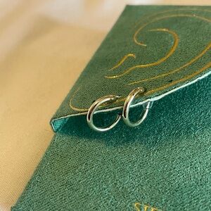 Elegant Silver Cubic Zirconia Hoop Earrings